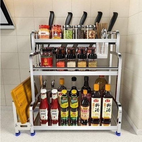 3 Tiers Stainless-Steel Countertop Spice Rack Organizer