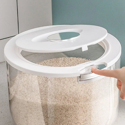 Transparent Round Insect and Moisture Proof Sealed Rice Bucket