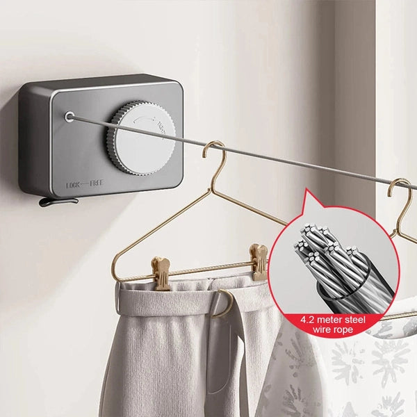 Invisible Retractable Clothesline for Indoor Drying