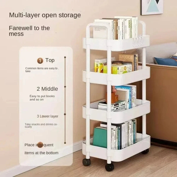 Multi-Layer Trolley Rack, Trolley Organizer, Mobile Bathroom Storage