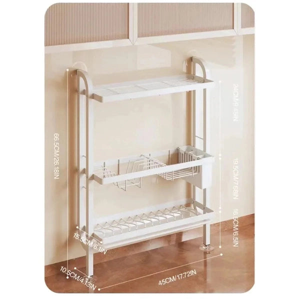 Wall-Mounted 3-Tier Dish Drying Rack