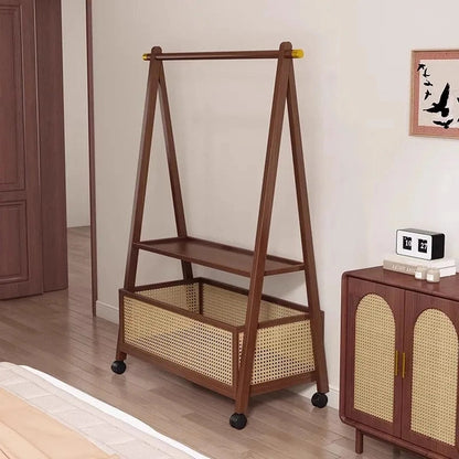 Simple Floor Standing Clothes Rack – Bedroom Clothing Hanger
