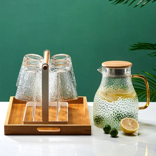 Bottle Cup Hanging Drying Rack Water Organizer Drinking Glass Containers with Ends Hooks