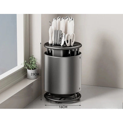 Rotating Knife Holder, Shelf, Kitchen Countertop Chopstick Cage, Knife Holder
