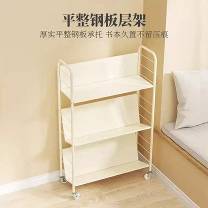 Bookshelves, Floor-to-Ceiling Mobile Carts, Simple Multi-layer Wrought Iron Cabinets