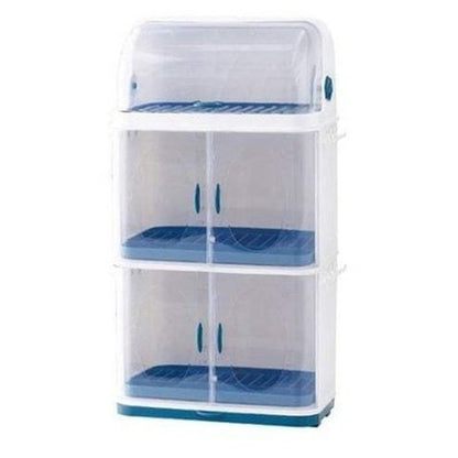Plastic Drain Dish Storage Shelves with Transparent Lid