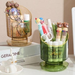 3-Slots Makeup Brush Storage Organizer Box for Desk