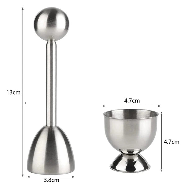 Egg Shell Opener, Stainless Steel Egg Cup Holder