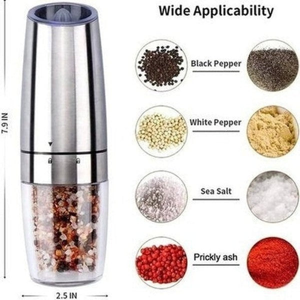 Electric Spice Grinder Salt and Pepper Shakers Mill Herb Set Stainless Steel Automatic Seasoning Bottle. Type: Kitchen Appliances. Food Grinders and Mills.
