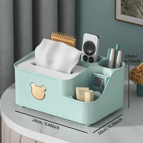Multifunctional Tissue Box Holder with Phone Stand | Desktop Organizer