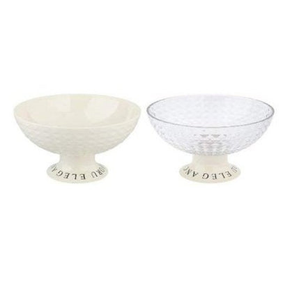 Elegant decorative transparent fruit bowl with drainer 