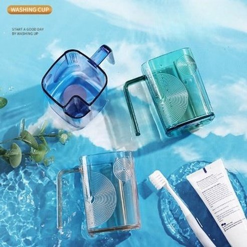 Transparent Mouthwash Cup Couple Toothbrush Cup
