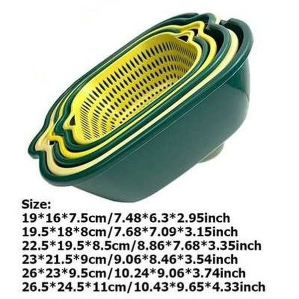 2 Layer Vegetable Washing Drain Basket