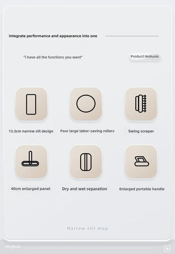 5 Seconds Self-Cleaning Flat Squeeze Mop, Space-Saving