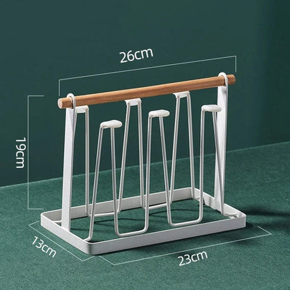 Bottle Cup Hanging Drying Rack Water Organizer Drinking Glass Containers with Ends Hooks