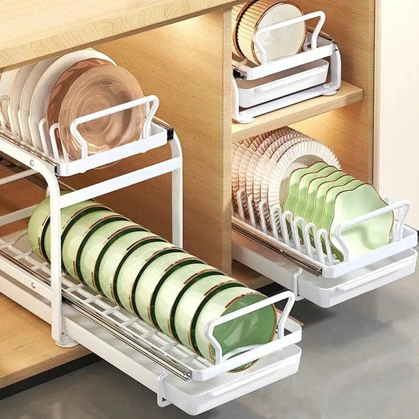 Sliding Dish Rack Kitchenware Storage Shelf kitchen Dish Drying Rack