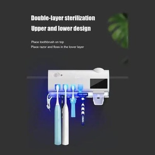 xiaomi youpin uv toothbrush holder toothpaste dispenser solar energy bathroom toothbrush storage box. bathroom accessories: toothbrush holders. brand: xiaomi 