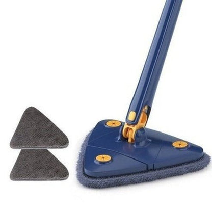 360° Rotary Triangular Shaped Self-Wringing Floor Mop, Upgrade Extendable Cleaning Mop, Reusable Spin Mop, For Floor, Ceiling, Wall, Car Window. Household Cleaning