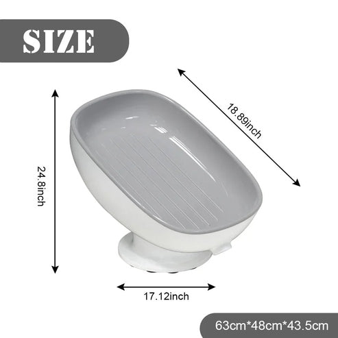 Super Suction Portable Self-Draining Soap Dish for Bathroom