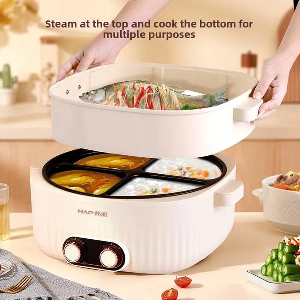 Mandarin Ducks Electric Hot Pot – Four Palace Grid Household Steaming