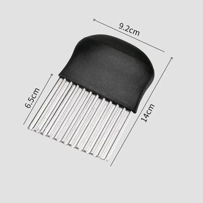 Stainless Steel Potato Chip Slicer Dough Vegetable Fruit Crinkle Wavy Slicer Knife