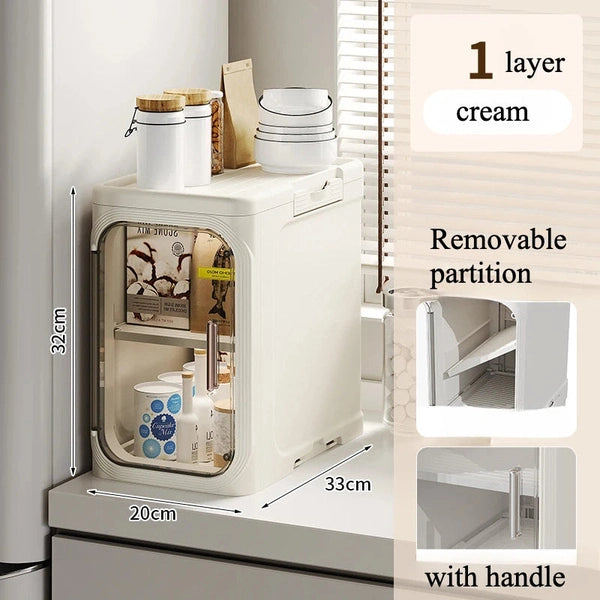 Movable Multilayer PP Rolling Cart Storage Organizer, Storage Rack Cart Shelf