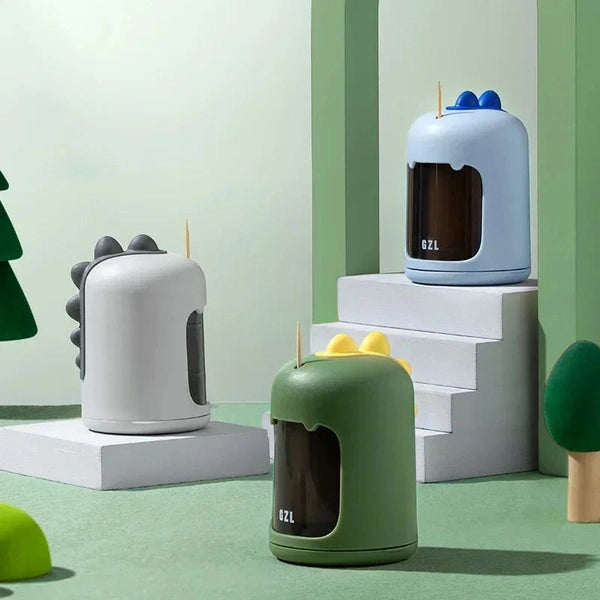 Cute Dinosaur Automatic Toothpick Holders Household Table Toothpick Storage Box