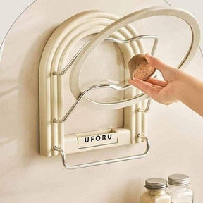 Wall-Mounted Hanging Pot Lid Cover Holder Storage Rack 