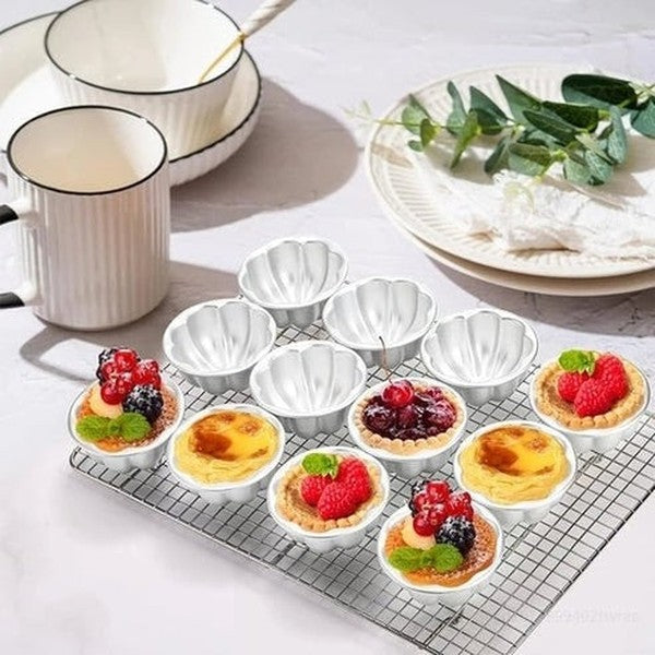 6-Pack Aluminum Alloy Nonstick Baking Molds for Pudding, Jelly & More