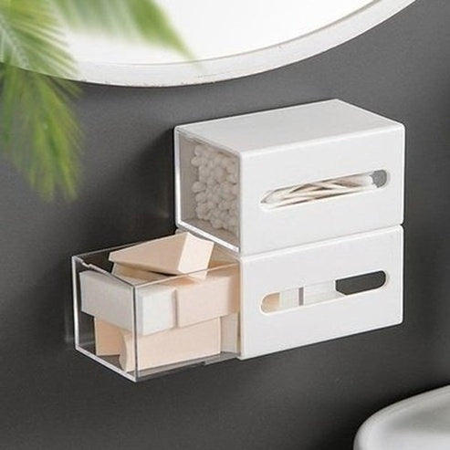 wall mounted storage box bathroom swabs jewelry organizer box home office sundries clips hairpin drawer. storage and organization: household storage containers.