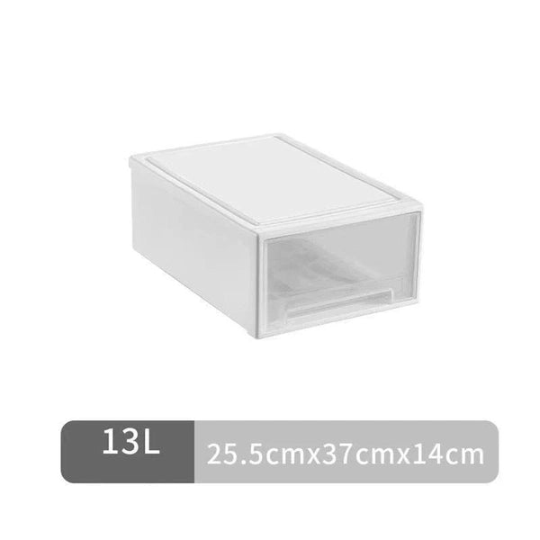 Stackable Clothes Storage Box, Modern Drawer Type Plastic Container with Lid