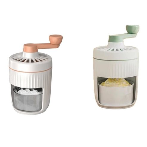 Manual Rotary Ice Crusher | Portable Shaved Ice Machine with Ice Trays