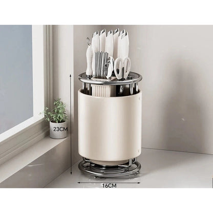 Rotating Knife Holder, Shelf, Kitchen Countertop Chopstick Cage, Knife Holder