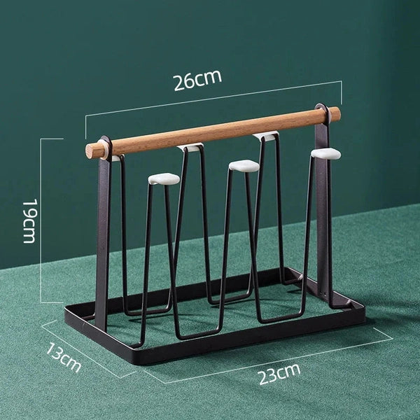 Bottle Cup Hanging Drying Rack Water Organizer Drinking Glass Containers with Ends Hooks