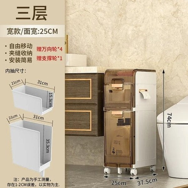 Multi-Layer Floor-to-Ceiling Storage Cabinet | Versatile Kitchen & Bathroom Organizer