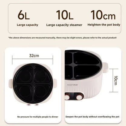 Mandarin Ducks Electric Hot Pot – Four Palace Grid Household Steaming