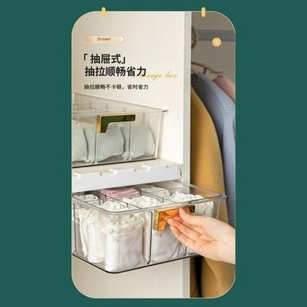 Wall Hanging Underwear Organizer Drawer Storage Box Bedroom Underwear Bra Socks Tie Clear Top Hanging Finishing Container. Type: Household Storage Drawers.