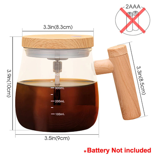 Electric Rotating Mug for Coffee, Tea, Milkshake, and Water Blending