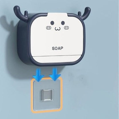Cartoon Wall Mounted Waterproof Double Lattice Soap Box