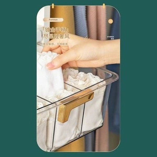 Wall Hanging Underwear Organizer Drawer Storage Box Bedroom Underwear Bra Socks Tie Clear Top Hanging Finishing Container. Type: Household Storage Drawers.
