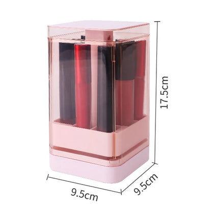 Grids Press Lift Lipstick Storage Box Press to Open Transparent Lip Glaze Holder