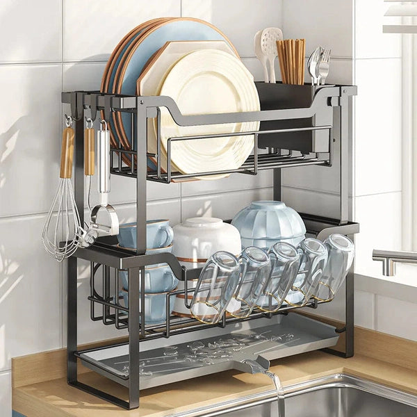 Narrow Shelf Dishes Drying Rack Cutlery Organizer