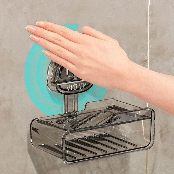 Suction Cup Punch-free Bear Soap Box, Wall-mounted Household Toilet Soap Storage Rack