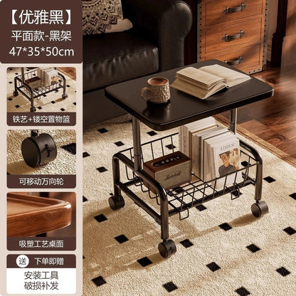 Movable Sofa Side Table – Living Room Coffee Table, Bedside Shelf