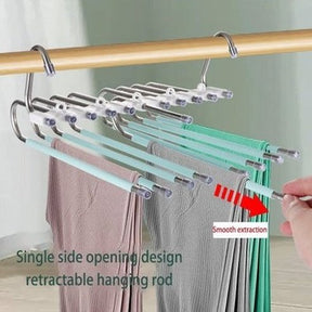 Upgrade Pants Hangers Stainless Steel Multifunctional Wardrobe Trouser Rack Non Slip Storage Shelf Space Saving Closet Organizer
