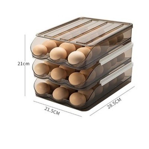 Fridge Clear Plastic Sliding Egg Storage Box