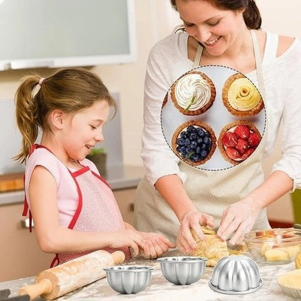 6-Pack Aluminum Alloy Nonstick Baking Molds for Pudding, Jelly & More