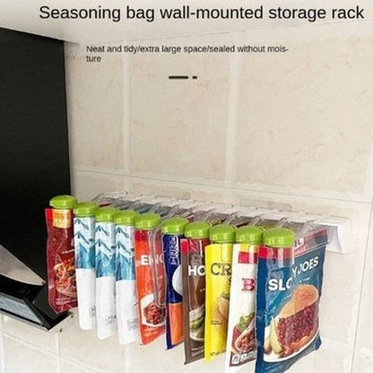 Sealing clip kitchen wall-mounted seasoning rack