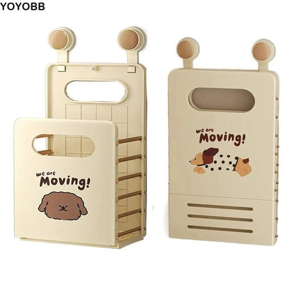 Suction Cup Foldable Laundry Basket, Hollow Out with Handle Dirty Clothes Storage Bins