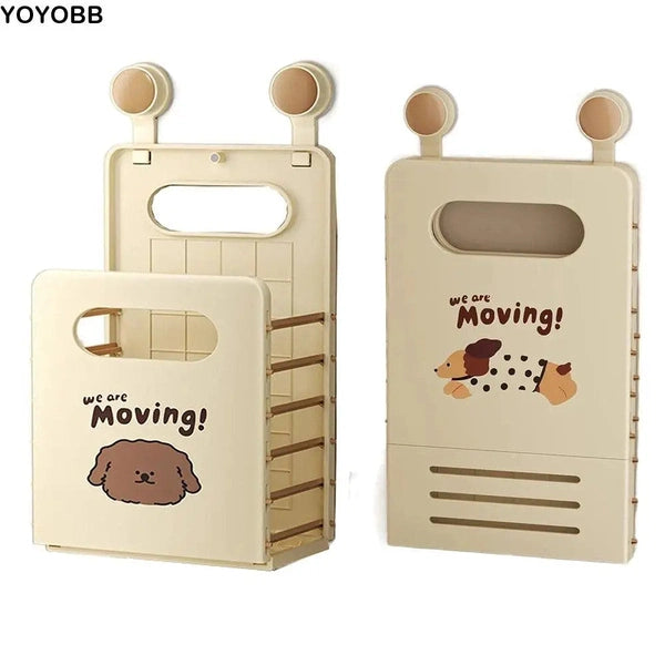 Suction Cup Foldable Laundry Basket, Hollow Out with Handle Dirty Clothes Storage Bins